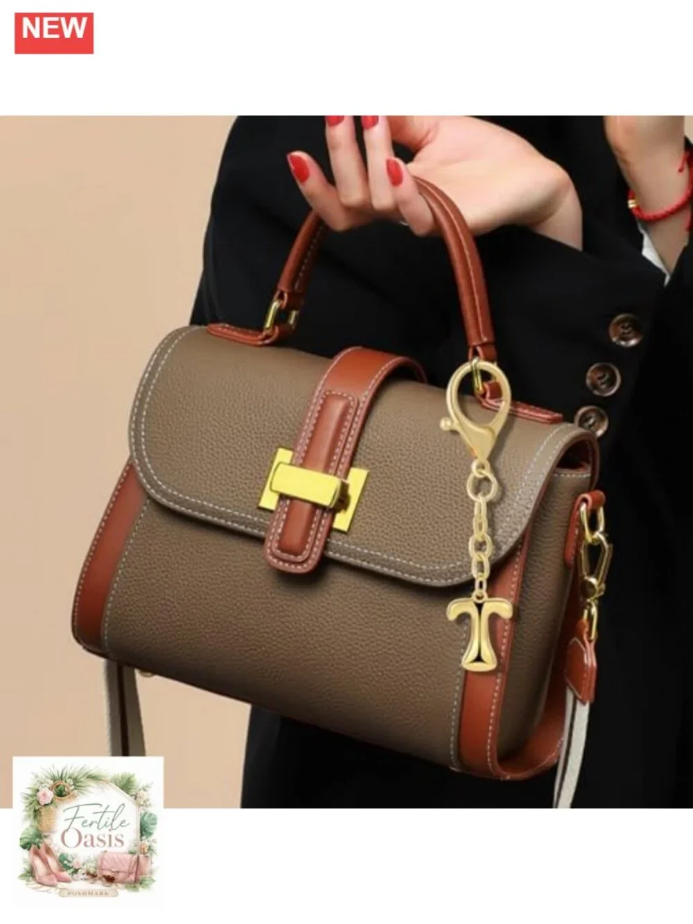 Gold Plated Bubble Initial Letter Keychain for Women Car Key Bag Purse
